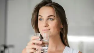 Woman drinking water