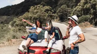 Friends planning a road trip