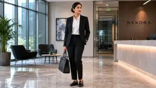 Classic black trouser suit