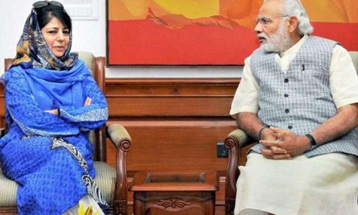 Mehbooba Mufti and Narendra Modi