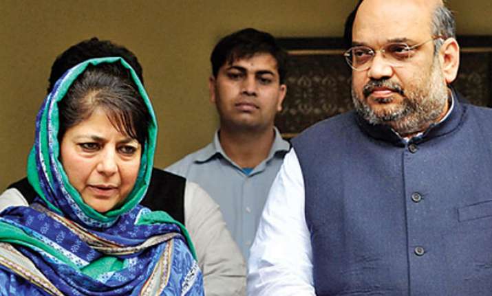 Mehbooba Mufti and Amit Shah