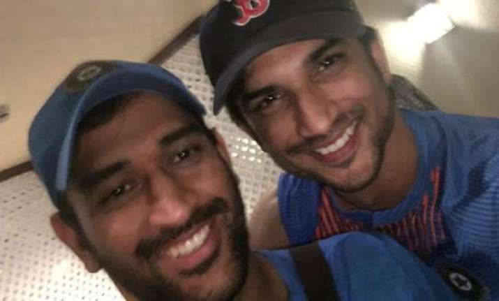 M.S Dhoni with Sushant Singh Rajput