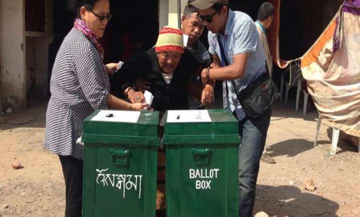 Thousands of Tibetans turned up at the voting booths to