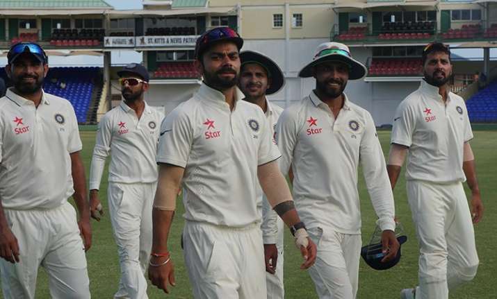 Team India during practice warm up match in West Indies