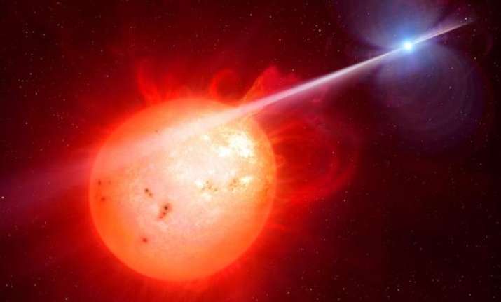 Exotic White Dwarf Star Lashes Neighboring Red Dwarf With