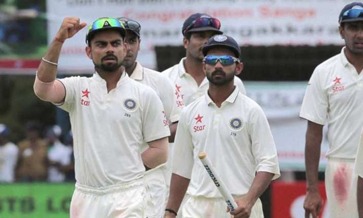 Team India celebrating their victory in 1st match