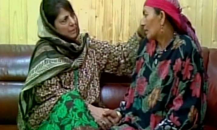 CM Mehbooba Mufti with a Kashmiri mother.