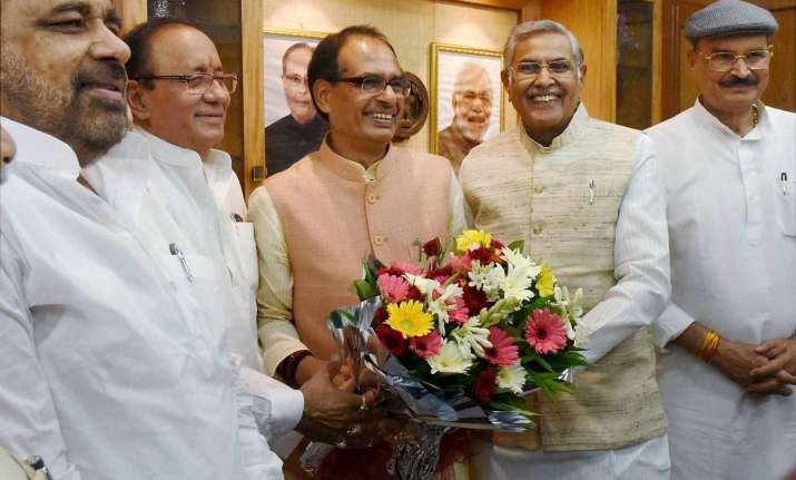 Madhya Pradesh CM Shivraj Singh Chouhan with Speaker Sita