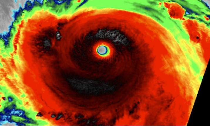 Image shows Meranti as a super typhoon on Monday