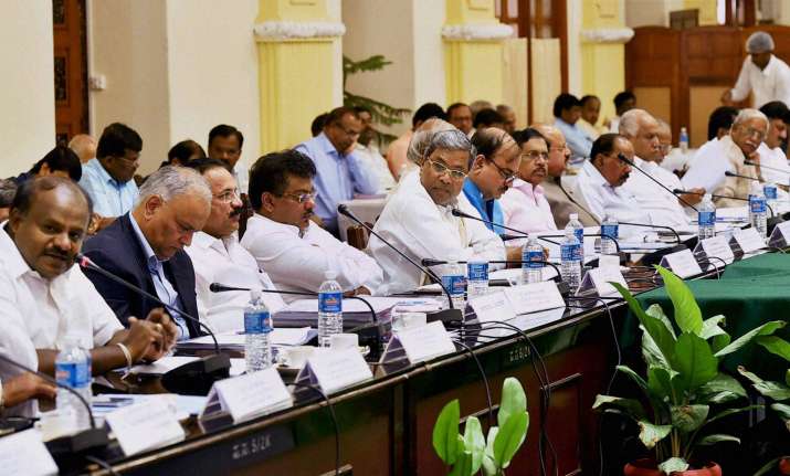 Karnataka CM Siddaramaiah at an All Party Meeting on