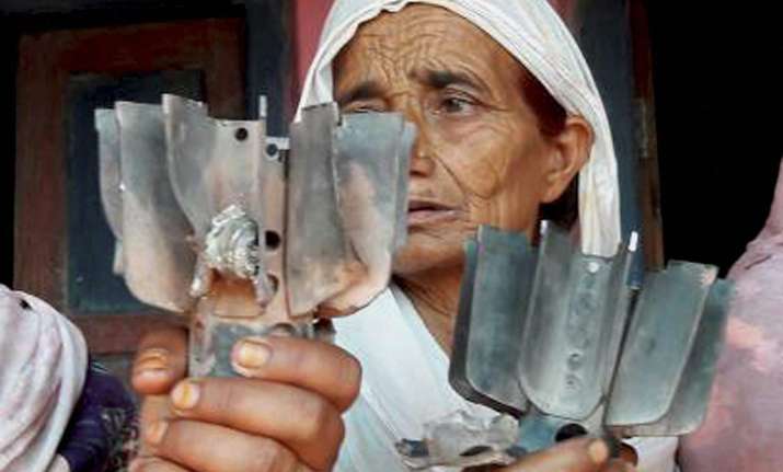 Remains of mortar shells fired by Pak at Manjakote sector