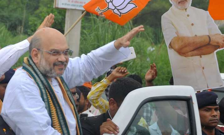 Amit Shah targets Congress over internal democracy