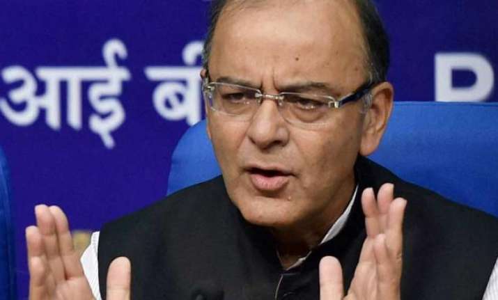 Finance Minister Arun Jaitley addressing a press conference