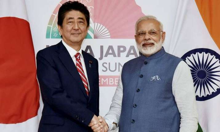 File photo of Shinzo Abe with Prime Minister of India