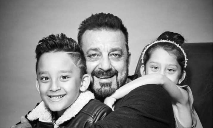Sanjay Dutt with Iqra and Shahraan
