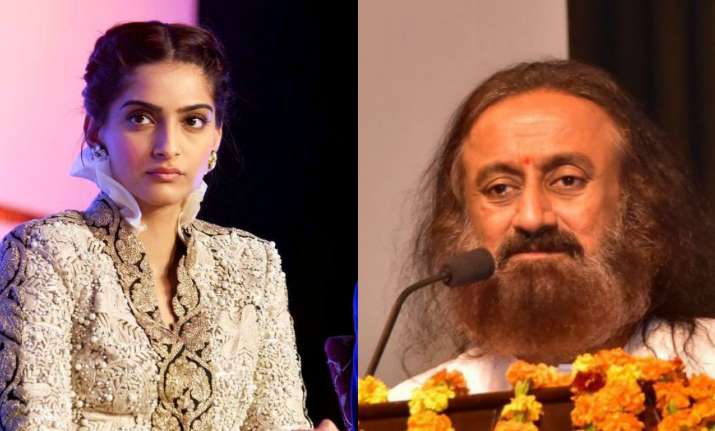 Sonam Kapoor and Sri Sri Ravi Shankar