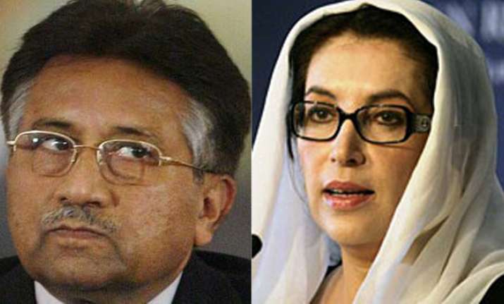 Former Pakistan president Pervez Musharraf and Benazir
