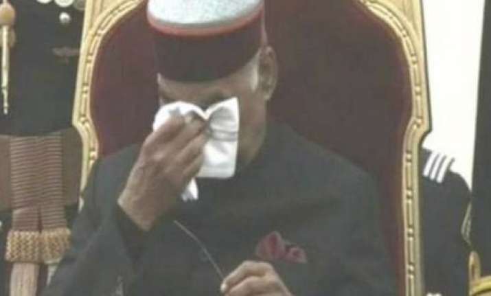 President Ram Nath Kovind on Friday appeared emotional
