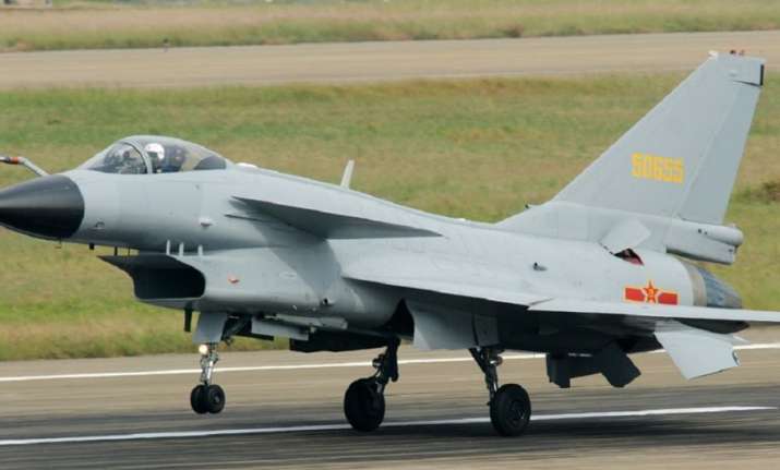 Chinese J-10 jet fighter are attached to an aviation