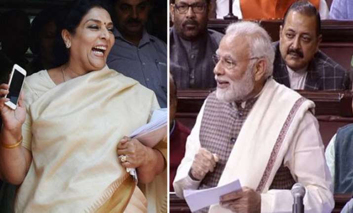 Image result for Congress MP Renuka Chowdary with Modi