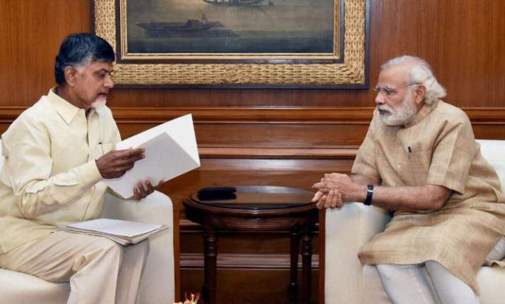 Andhra Pradesh Chief Minister Chandrababu Naidu and PM