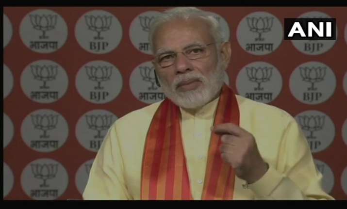 PM Modi addresses Kisan Morcha Karyakartas of BJP through