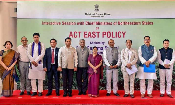 Union External Affairs Minister Sushma Swaraj along with