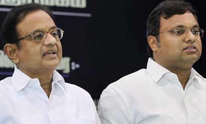 P Chidambaram and his son