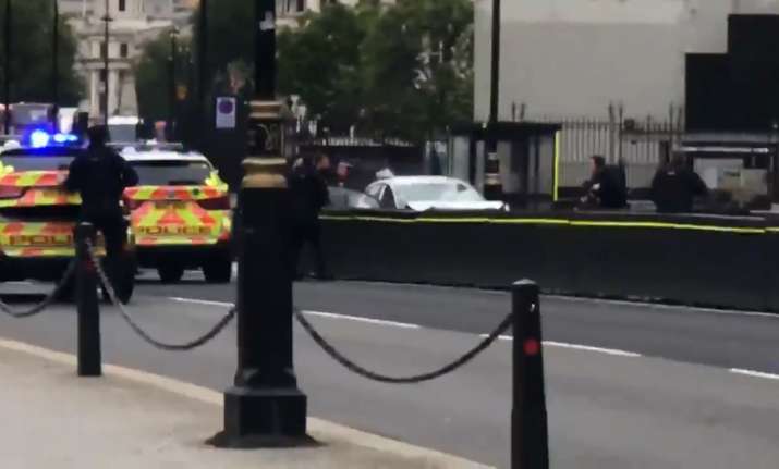 UK: Car crashes into barriers outside Houses of Parliament;