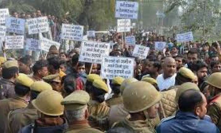 BJP workers protesting against Rahul Gandhi