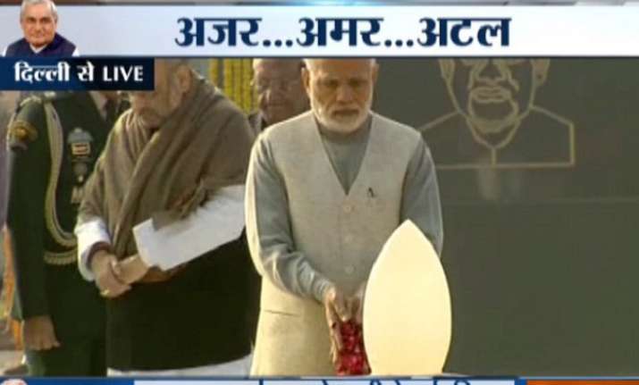 PM Modi pays tribute at Atal Bihari Vajpayee's memorial