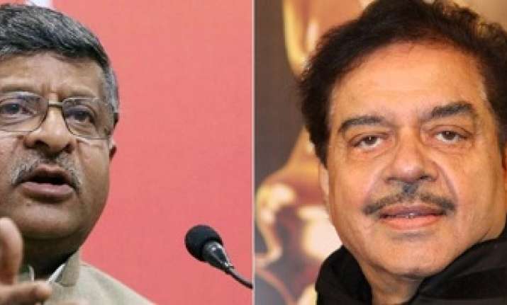 Union minister Ravi Shankar Prasad and Shatrughan Sinha