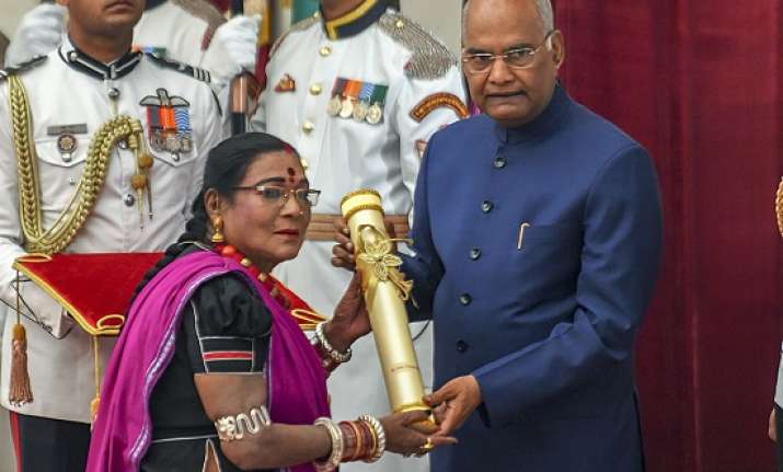 Folk singer from Chhattisgarh Teejan Bai receives Padma