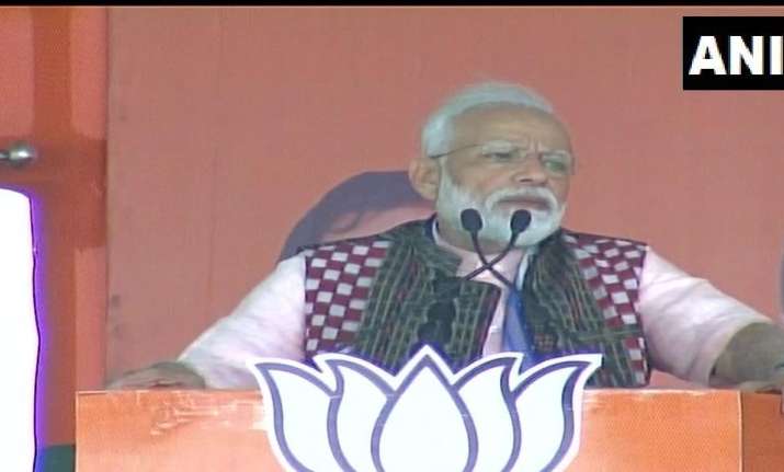 Prime Minister Narendra Modi while addressing a rally in