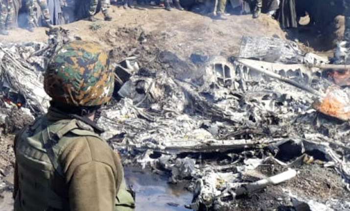 The crash site of the Mi 17 chopper in Srinagar | ANI