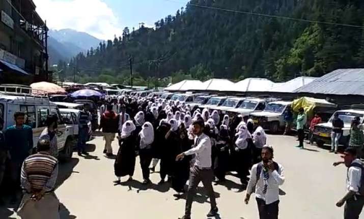 Students also protested in large numbers against the