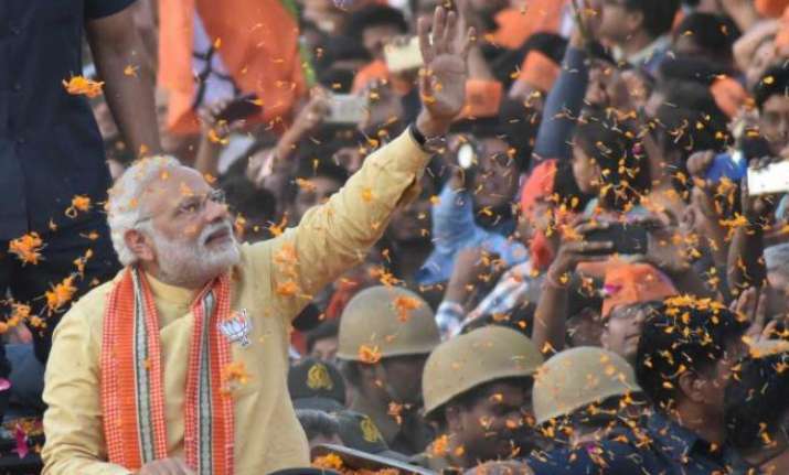 Prime Minister Narendra Modi in his constituency of