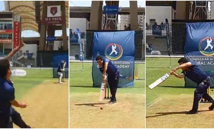 Sachin Tendulkar was back in action at the DY Patil Stadium
