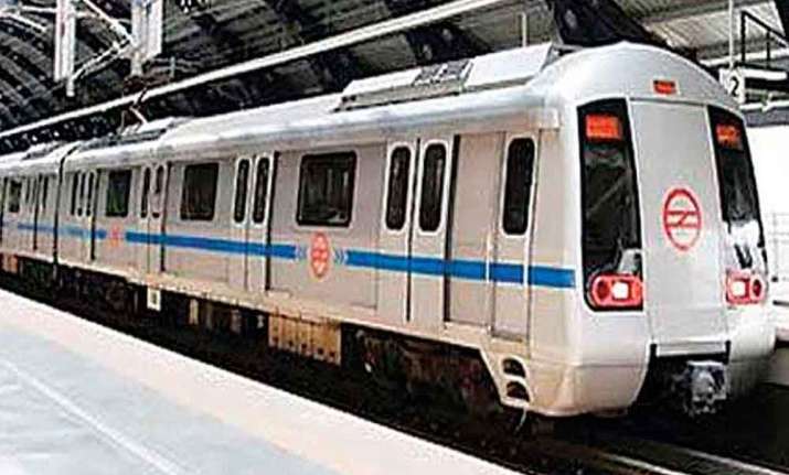 Services were briefly delayed on a section of Delhi Metro's