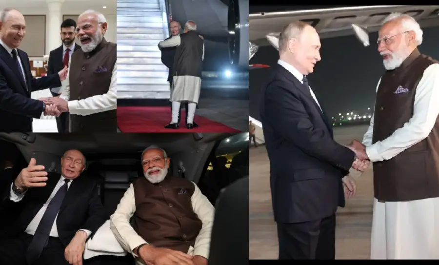 Russian President Putin landed in New Delhi on Thursday