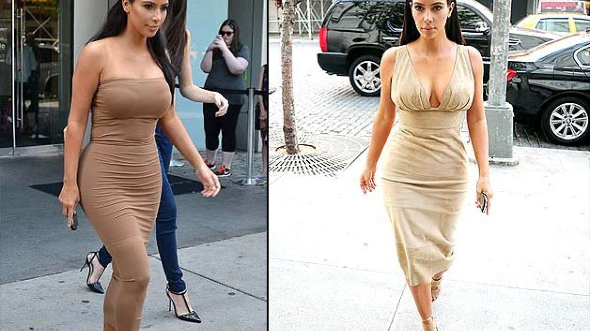 Kim Kardashian highlights her curves as she models SKIMS shapewear