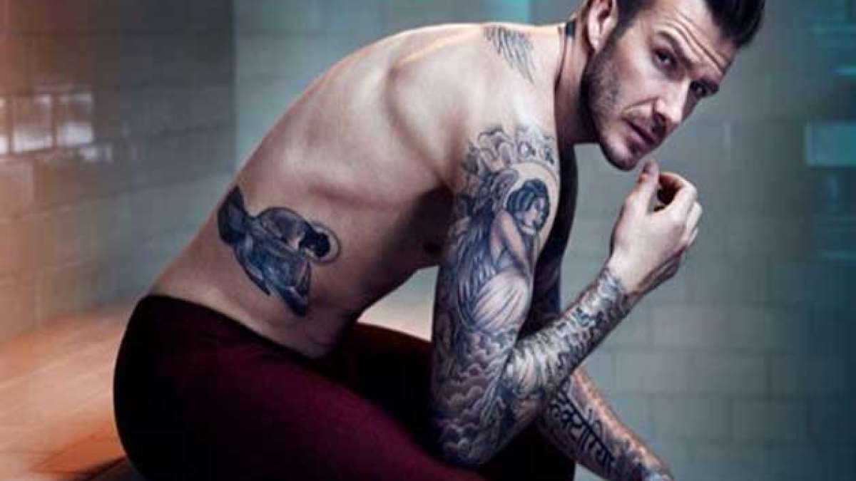 David Beckham has a date tattooed in Roman numerals,