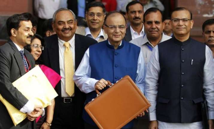 arun jaitley draped budget speech documents in tri colour
