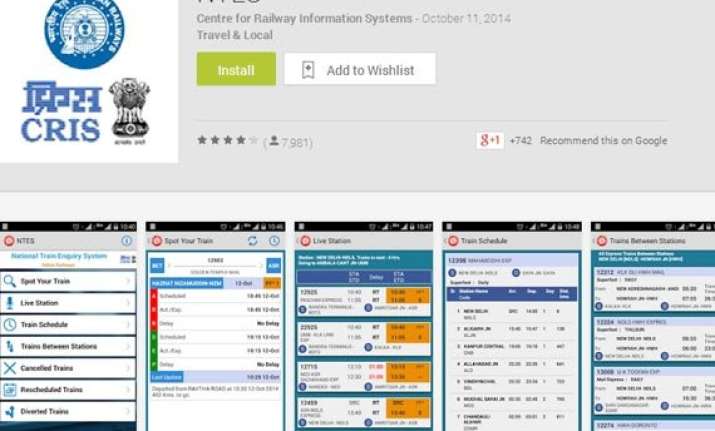 cris launches national train enquiry system app for android