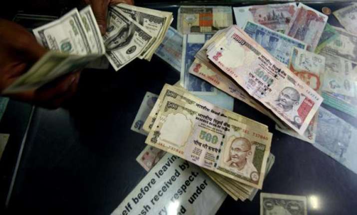 rupee up 8 paise vs dollar