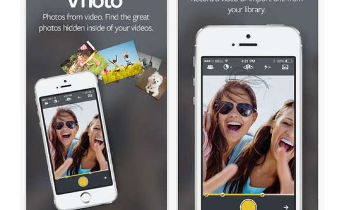 vhoto app for ios users captures still images from video