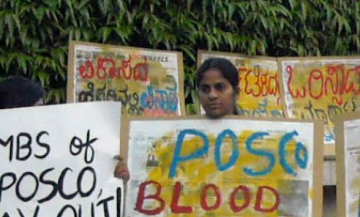 work halted on posco project villagers allege police excess