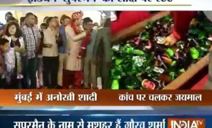 wow indian spiderman gaurav sharma walks on crushed glass