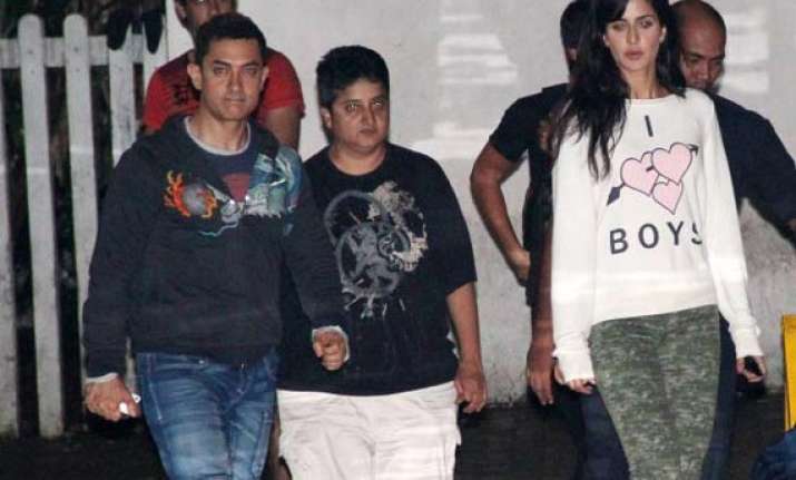 aamir khan and katrina kaif spotted on the sets of dhoom 3