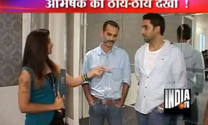 abhishek on his dum maro dum item song